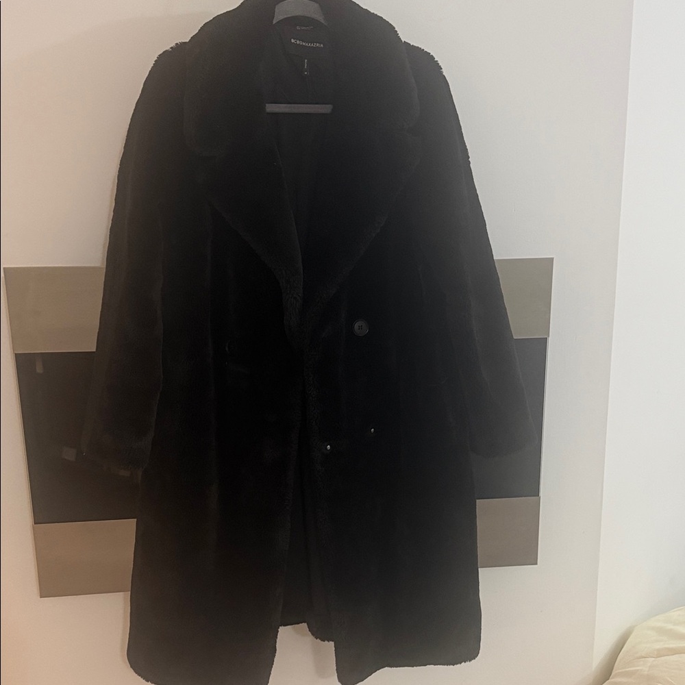 BCBGMaxAzria Black Teddy Coat